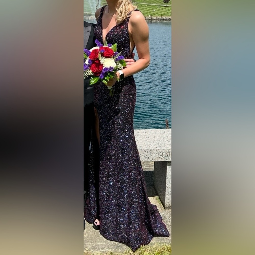 Vienna Prom Black with Multi Color Swarovski Crystals Size 2